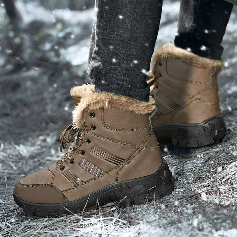 Waterproof Boots Best Mens Winter Boots Under $100 Snow Boots Best Deal For  TSIODFO Men Winter Waterproof With Fur