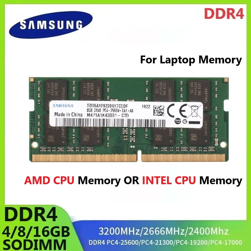 SAMSUNG DDR4 Laptop Memory SODIMM RAM For Intel CPU Or AMD CPU 4GB