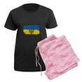 thumbnail image 5 of CafePress - I Stand With Ukraine Flag Emblem Map Patri Pajamas - Women's Short Sleeve Print T-Shirt and Pants Dark Cotton Pajama Set, 5 of 7