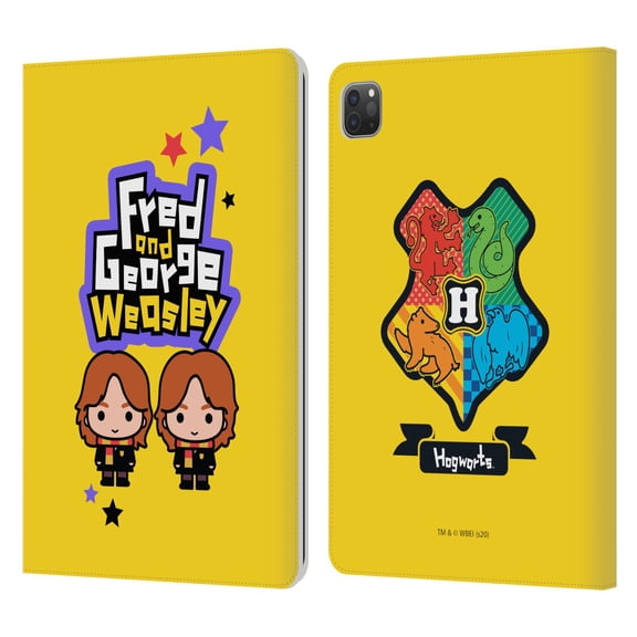 Head Case Designs Officially Licensed Harry Potter Deathly Hallows XXVIII Fred & George Weasley Leather Book Wallet Case Compatible with Apple iPad Pro 11 (2020 / 2021)