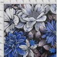thumbnail image 4 of oneOone Cotton Cambric Medium Blue Fabric Florals Sewing Craft Projects Fabric Prints By Yard 42 Inch Wide, 4 of 4