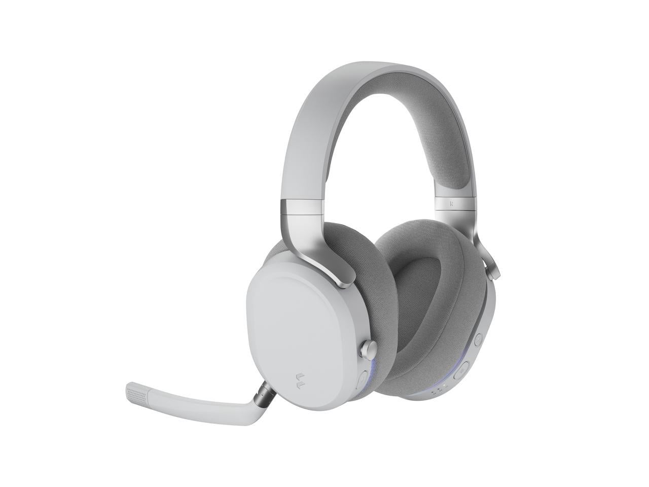 Fractal Design Scape Light RGB Wireless Gaming Headset w/ Immersive Audio, USB Dongle & BT 5.3, Charging Stand, 40-Hr Battery, compatible with PC, Mac, PS4, PS5, Switch, Mobile - Gray (FD-HS-SCA1-02)