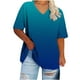 thumbnail image 2 of Camiseta de Base de Impresión de Manga Corta con Cuello en V para las Mujeres, Más Tamaño Estante de Imitación Casual Superior, 2 of 9