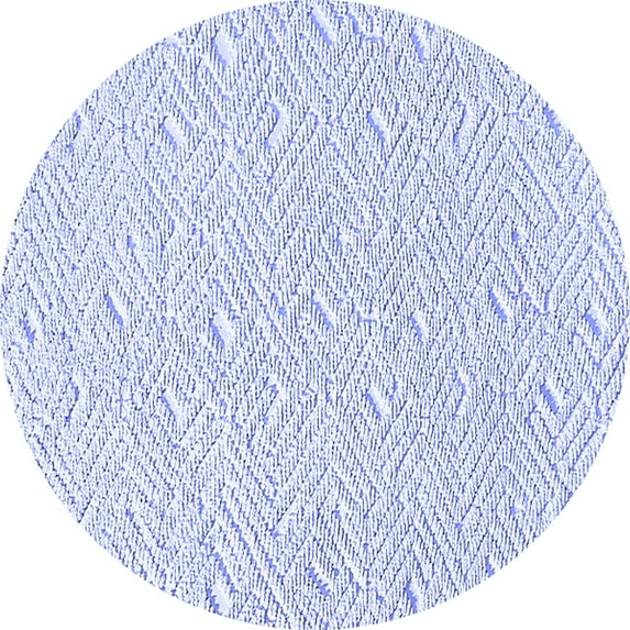 Ahgly Company Machine Washable Indoor Round Oriental Blue Industrial Area Rugs, 4' Round