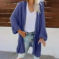 thumbnail image 2 of HAPIMO Sales Sweaters for Women Long Sleeve Open Front Candigan Knitwear Solid Color Casual Loose Mid-Length Jumper Pullover Womens Fall Fashion Sweater Blue S, 2 of 6