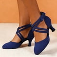 thumbnail image 5 of Willtoo Ladies' Dance Shoes, Indoor Fabric Cross Straps, Low Heels, Comfortable And Well-Fitting, 5 of 6