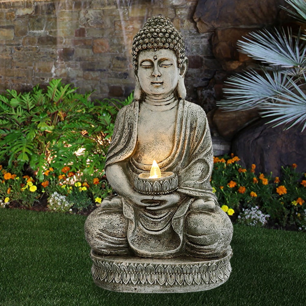 VP Home Peace And Serenity Baby Buddha Solar Powered LED Outdoor Decor Garden 