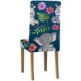 thumbnail image 2 of RYLABLUE Jungle Friends Stretch Chair Cover Protector Seat Slipcover for Dining Room Hotel Wedding Party Set of 1, 2 of 5