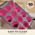 thumbnail image 4 of Silicone Muffin Pans for Baking with Metal Frame, Egg Bite Molds, Cupcake Pans 12 Regular Size, Muffin Tins Easy to Pop Nonstick Non Toxic Bakeware for Oven,Blue, 4 of 10