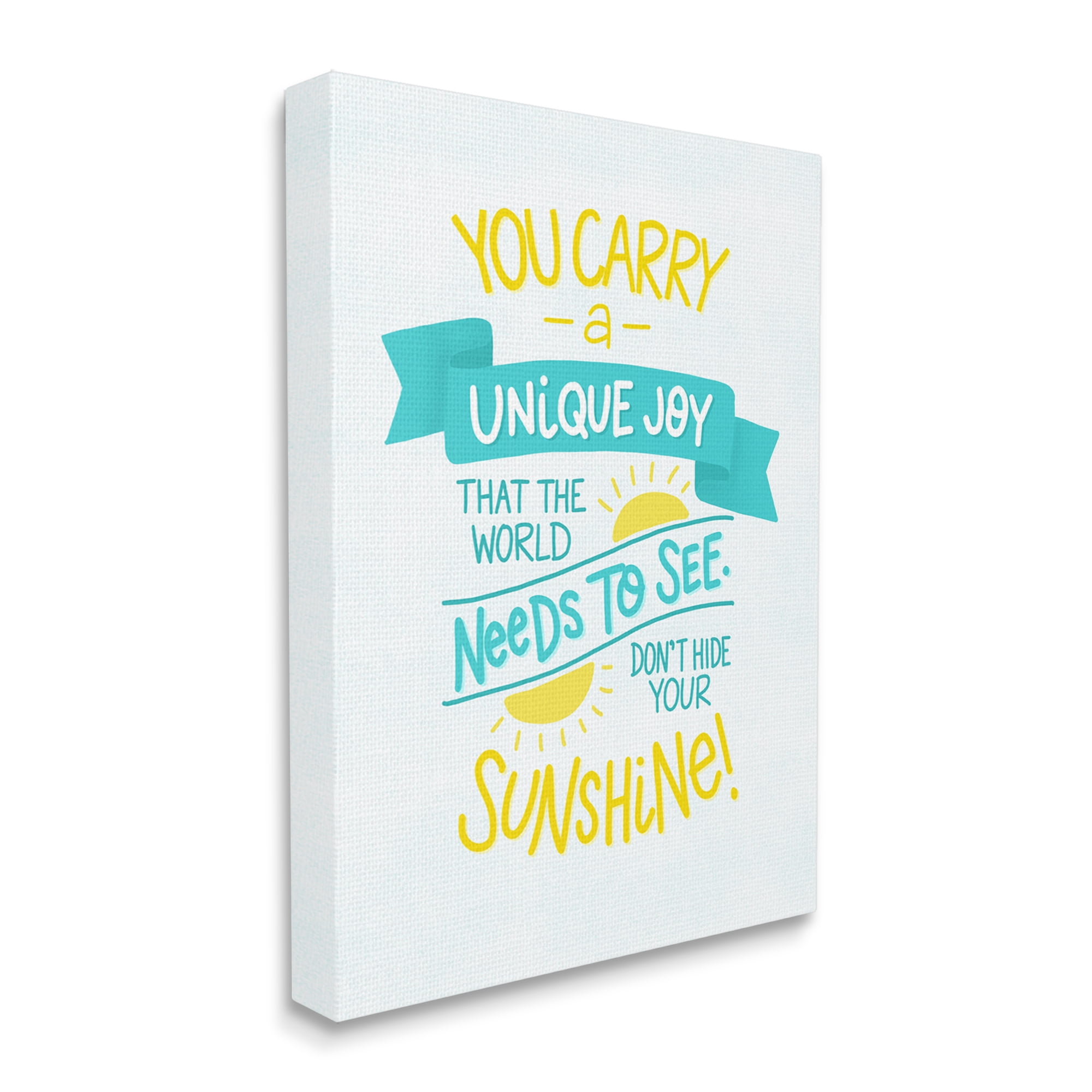 Stupell Industries You Carry Unique Joy Motivational Phrase Summer Sunshine, 16 x 20, Design by Karyn Panganiban