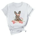 thumbnail image 2 of Midsumdr Womens Tops 2025 Summer Fashion Round Neck Short Sleeve T-shirt Casual Loose Plus Size Solid Color Funny Easter Printed Blouse Tops, 2 of 4