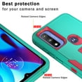 thumbnail image 4 of NIFFPD Motorola G Pure Case, Moto G Power 2022 Case Military Grade Heavy Duty Magnetic Kickstand Car Mount Protection Green&Rose Red, 4 of 7