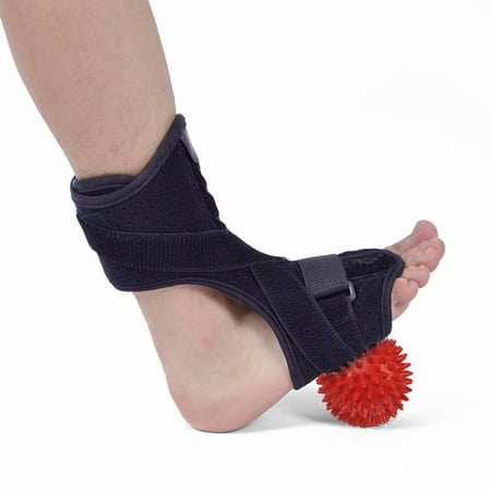 Plantar Fasciitis Night Splint, Ankle Orthotics Drop Foot Brace with Massage Ball, Foot Night Splint for Plantar Fasciitis, Tendonitis, Achilles, Heel Spur Relief, Fits Left/Right