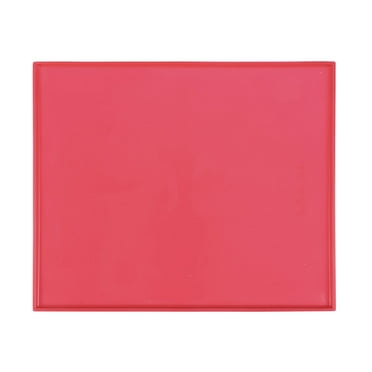 Premium Silicone Pet Food Mat for Dog and Cat Waterproof Non-stick Feeding Pad with Raised Edges Red