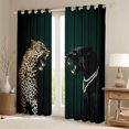 thumbnail image 2 of jejeloiu Black Brown Leopard Blackout Curtains Set of 2 (52x84 Each),Jungle Animal Window Curtains,Modern Abstract Artwork Curtains and Drapes For Man Women,Breathable Home Decor, 2 of 6