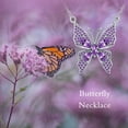 thumbnail image 3 of YAFEINI Butterfly Necklace 925 Sterling Silver Butterfly Pendant Purple Butterfly Jewelry Gifts for Womens, 3 of 5
