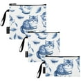 thumbnail image 2 of Haosy 3 Pack Reusable Ziploc Bags BPA Free Healthy Food Storage Bag Leakproof Sandwich Snack Freezer Bags Blue Cat in Cup, 2 of 7