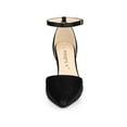 thumbnail image 2 of BLISSFUL STEP Women's Pointy Toe Ankle Strap Stiletto Heels Pumps Black 8, 2 of 8