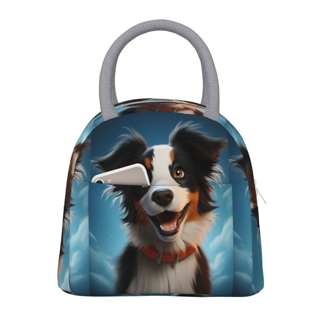 Disketp Playful Smile Cute Dog Bolsa Térmica para Almuerzo, Lonchera con Abertura Amplia y Gran Capacidad, Organizador Reutilizable para Mujeres, Hombres y Adultos