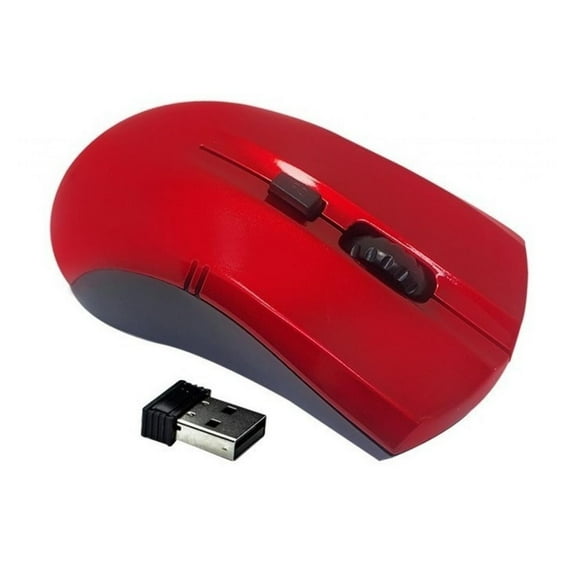 Mouse Inalámbrico Buytiti 2.4 Ghz Color Rojo con Baterías de Regalo