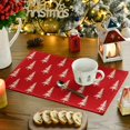 thumbnail image 3 of mubwai Red White Xmas Pine Christmas Placemats Set of 4, 12x18 Inch Seasonal Christmas Table Mats for Party Kitchen Dining Decoration, 3 of 6