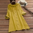 thumbnail image 1 of Womens Casual Button Plus Size Cotton Tops Tee Shirt Hooded Pocket Loose Blouse, 1 of 5