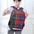 thumbnail image 6 of FORMRS School Backpack 17" Student Travel Bag with Laptop Compartment, Red Green Pattern, 6 of 7