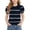 A143 Navy, variant on Tween Girls Tee Puff Short Sleeve Abstract Striped Casual Tops Crewneck Breathable Graphic Blouse Daily Preschool Wear Active Summer Vacation Classic Clothes