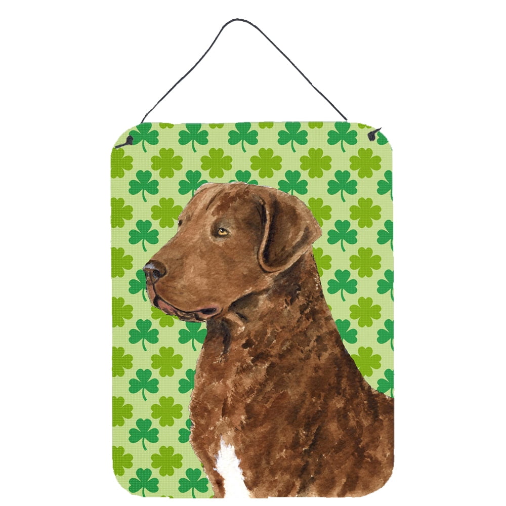 Patricks Day Shamrock Wall Door Hanging Prints Carolines Treasures Wheaten Terrier Soft Coated St Multicolor 16 x 12