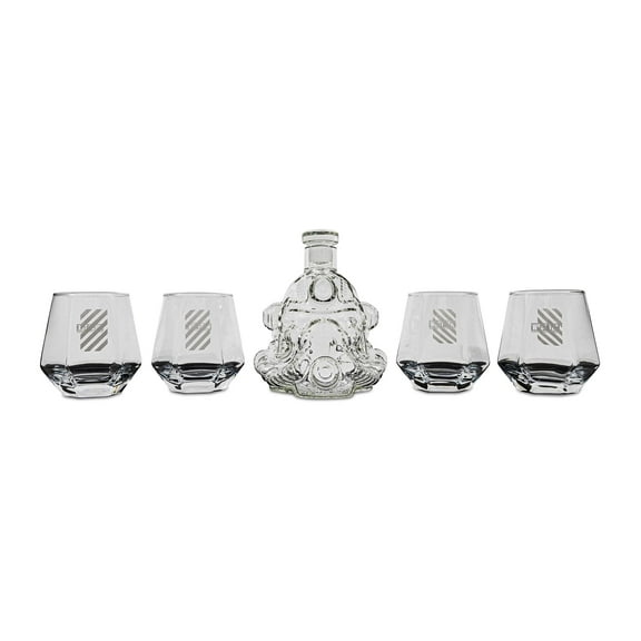 Fallout Brotherhood of Steel 5-Piece Whiskey Decanter Set With Glasses