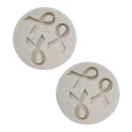 

2pcs Ribbon Shape Fondant Molds Silicone DIY Cake Mould for Candy Chocolate Cookie (Light Grey)