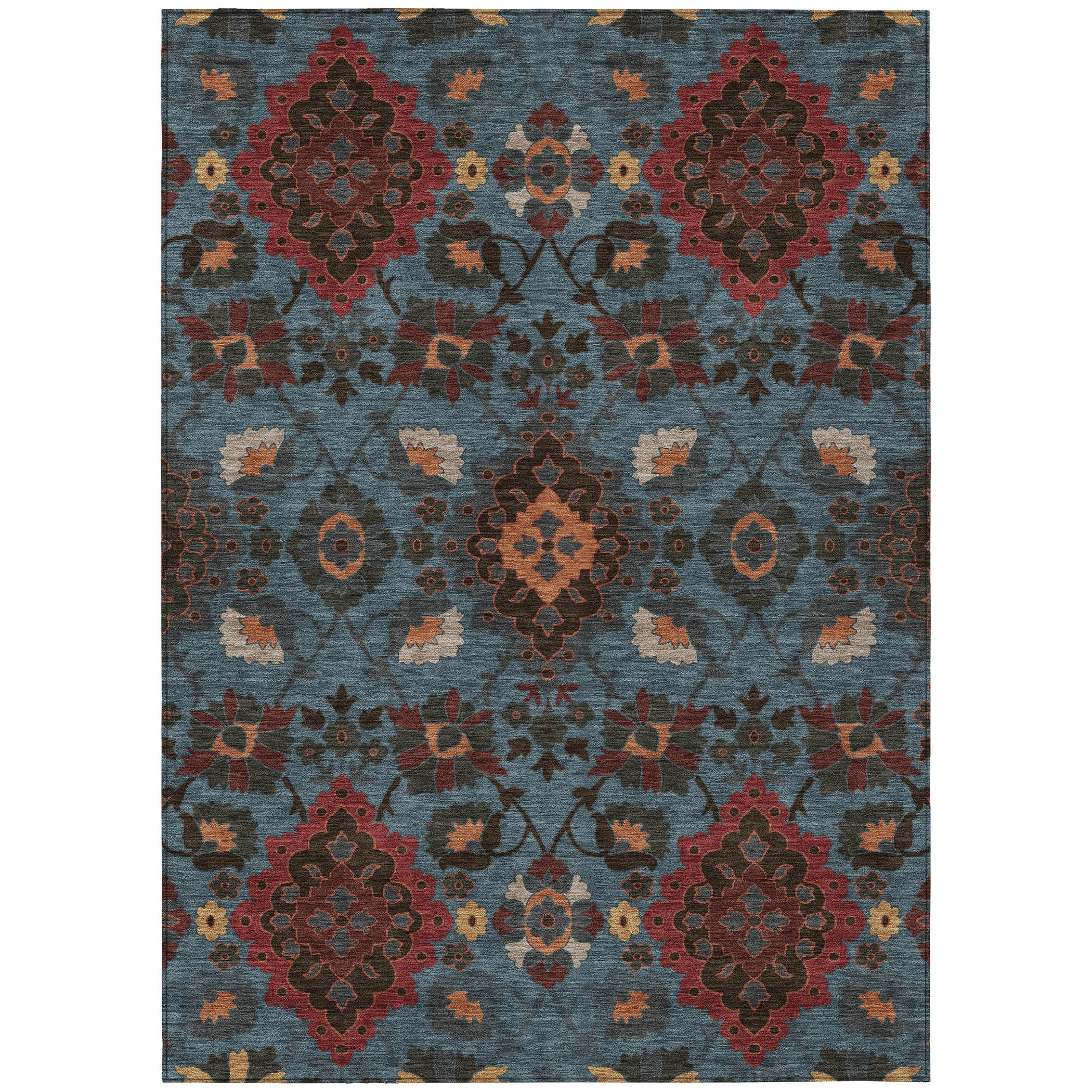 Addison Rugs Chantille Indoor/Outdoor Traditional Vintage Denim Washable Rectangle Rug, 3' x 5'