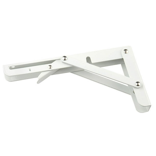 Soporte de acero triangular de 12 pulgadas Soporte de montaje en pared plegable Soporte de estante de rodamiento duradero (blanco)