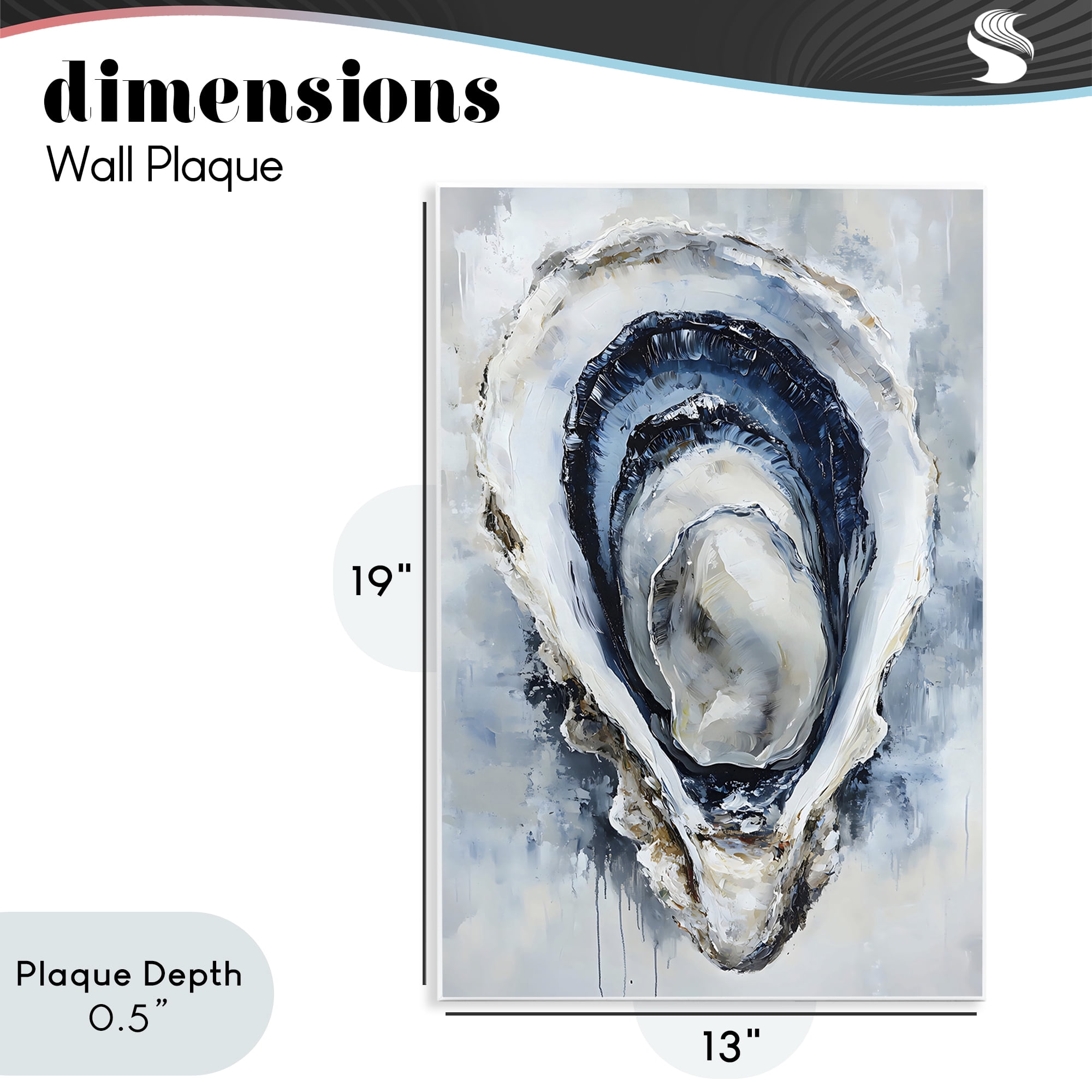 Stupell Industries Blue Oyster Shell Interior Wall Plaque Art, design by Creative Studio