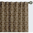 thumbnail image 1 of Vargottam Cotton Curtains for Windows - 3-in-1 Rod Pocket/Back Tab Short Window Drapes - Light Filtering Cotton Panels - Set of 2, 52"x63" - Dotted Flower Design (Brown), 1 of 8