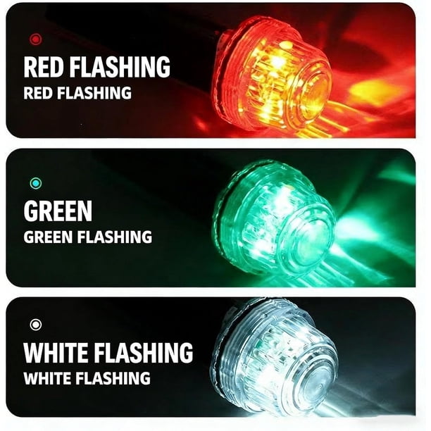 Signal Lumineux Marin Solaire étanche – Lampe De Pêche Et De Quai Avec Détection Automatique – 10 LEDs, 1800 MAh, Visible à 6000 M