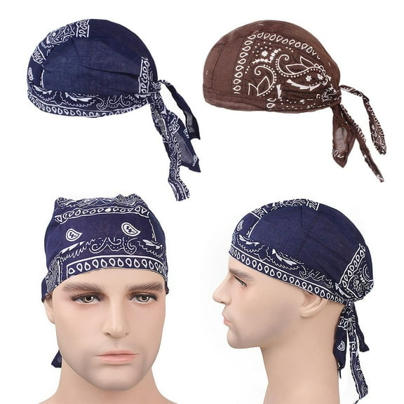 Segolike 2 Pieces Women Mens Soft Cotton Chemo Cap Turban Beanie Head Scarf