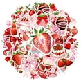 thumbnail image 2 of 35pcs Red Strawberry Stickers Bow Kids Stickers Heart Stationery Stickers for Laptops Suitcase Fridge, 2 of 9