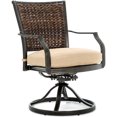 thumbnail image 4 of Hanover Mercer 7-Piece Patio Dining Set in Country Cork with 4 Dining Chairs, 2 Swivel Rockers, and a 40" x 70" Cast-top Table, 4 of 10