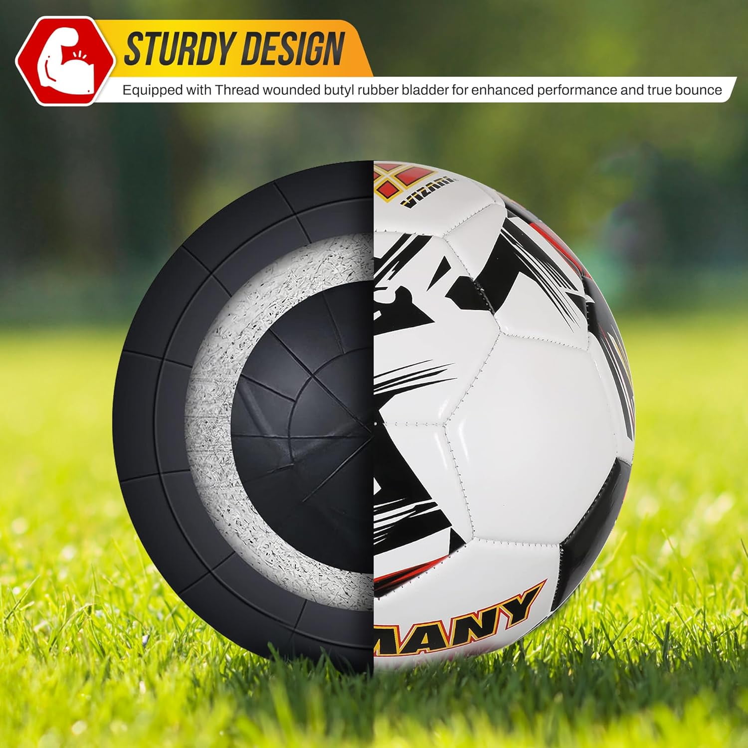 Vizari National Team Soccer Balls | Durable Faux Leather & Rubber, Three Sizes, Nine Countryballs - Elevate Your Play with Iconic Team Representation