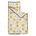 thumbnail image 2 of Chick and Egg Yellow Pattern Teens Toddler Nap Mat with Pillow, Sleeping Mat Bag for Preschool Daycare 50"x20", 2 of 6