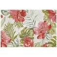 thumbnail image 2 of Stunning Transitional 2' x 3' Cream and Pink Polypropylene Outdoor Area Rug, 2 of 7