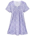 thumbnail image 2 of Dakimoe Nightgowns for Women-Night Dress with Lace Trim Pleated Sleepshirt Casual Print Sleepshirt, 2 of 8