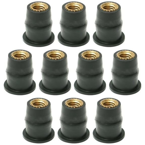 unbranded 10 Pcs Moped Windshield Nut Motorcycle Maintenance 1.47X1.27X1.27CM Black