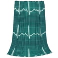 thumbnail image 2 of Pofeuu ECG Wave Print Ultra-Soft Micro Fleece Blanket,for Bed Or Sofa,All Season Throw Blankets Flannel Blanket-80"x60", 2 of 7