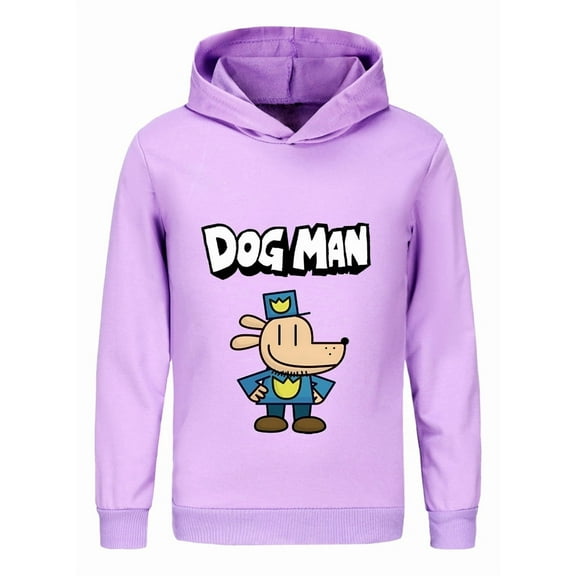 Dog Man Minimal Outline Graphic Kids Hoodie – Cool Comic Style Sweatshirt for Boys & Girls