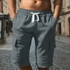 thumbnail image 1 of WILLBEST Pantalones Cortos de Lino de Verano para Hombre, con Bolsillos Grandes, para Playa, Deportivos, de Rayas Lisas, Ligeros y Elásticos, para Verano, Holgados y Casuales., 1 of 7