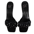 thumbnail image 2 of Delicious Women's Braided Square Toe Faux Patent Leather Kitten Heel, Black,  7.5 M US, 2 of 6