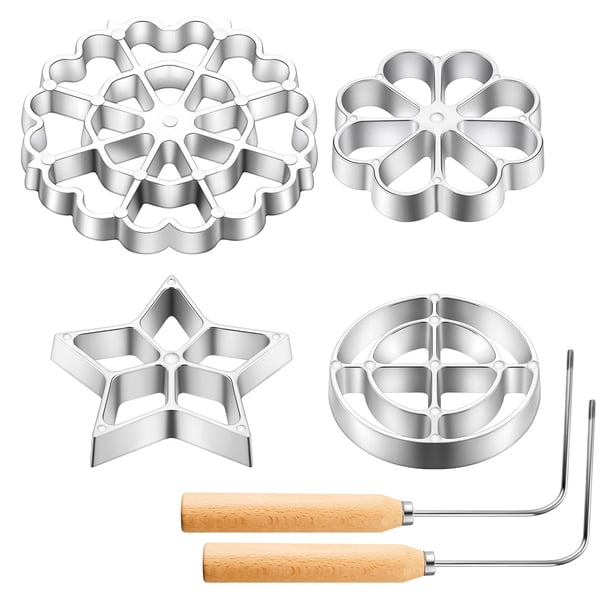 Set de Cortadores de Galletas Ziliny Roseta Hierro 25 cm Mango 4 Moldes con Formas