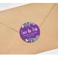 thumbnail image 4 of Darling Souvenir Round 45 Pcs Floral Border Save The Date Stickers Wedding Personalized Bride Groom Names And Date Envelope Seals - Violet, 4 of 4